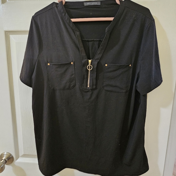 💝3/20 XL Black blouse with zipper bust - Picture 3 of 3